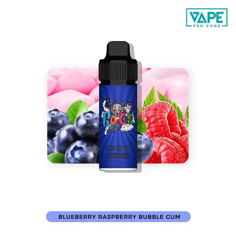 blueberry raspberry bubble gum iget bar plus 6000 puffs