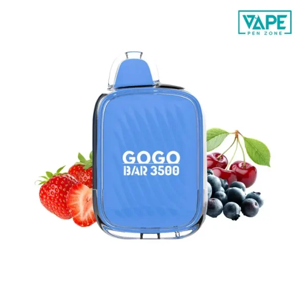 GOGO BAR 3500 Puffs Strawberry Blueberry Cherry