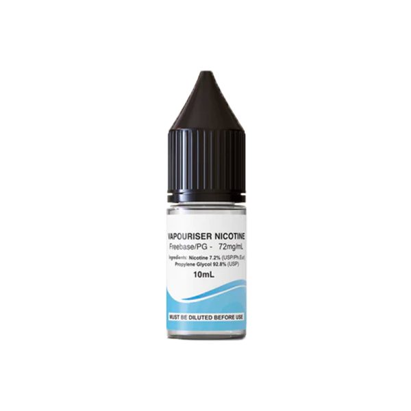 nicshot vapouriser nicotine freebase unflavoured 72mg