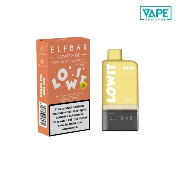 Orange Lemon ELF BAR Lowit 8000 starter kit