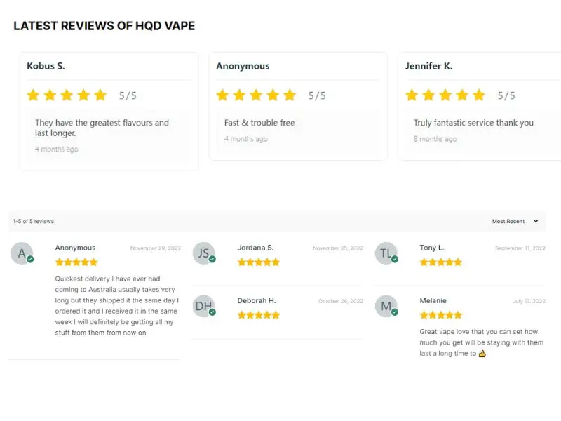 User Reviews And Feedback About HQD